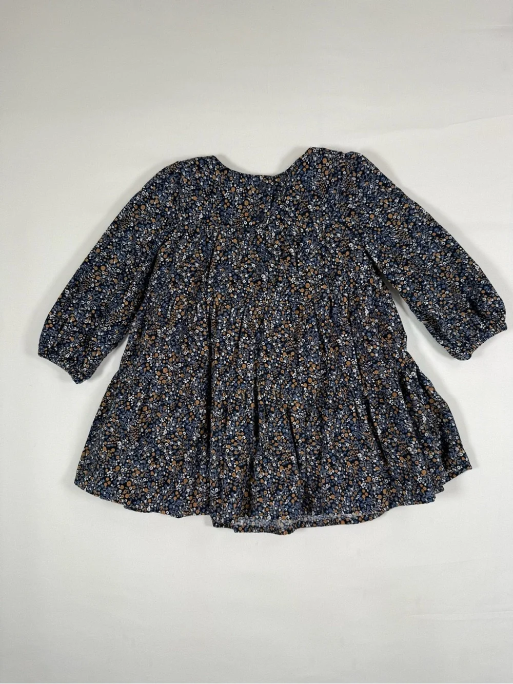 BABY GAP Girls’ Corduroy Tiered Floral Cottagecore Dress Farmhouse Size 12-18M